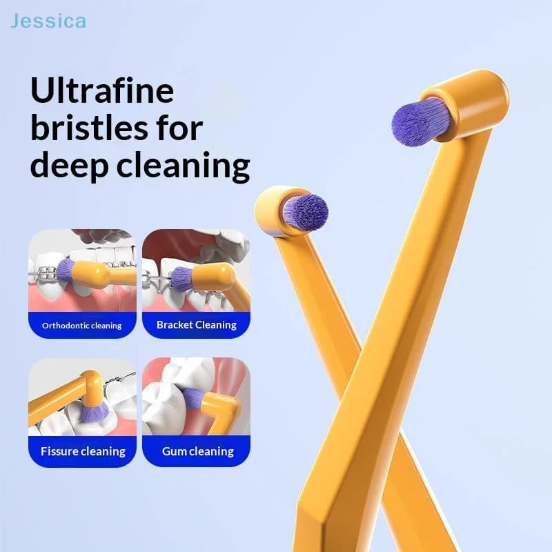 ♥ Spazzola interdentale ortodontica - Setole ultrafine Strumento per la pulizia profonda per apparecchi ortodontici, staffe, fissature e gengive (manico ergonomico)