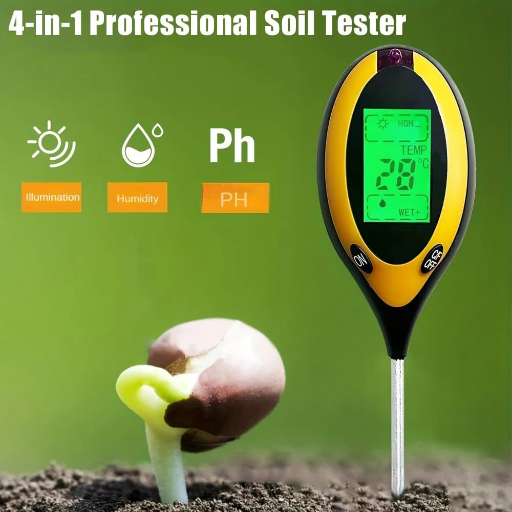PH soil tester 4 in 1 PH soil detector PH Light humidity Fertility pH Temperature Humidity Light Mete Garden for Flowers