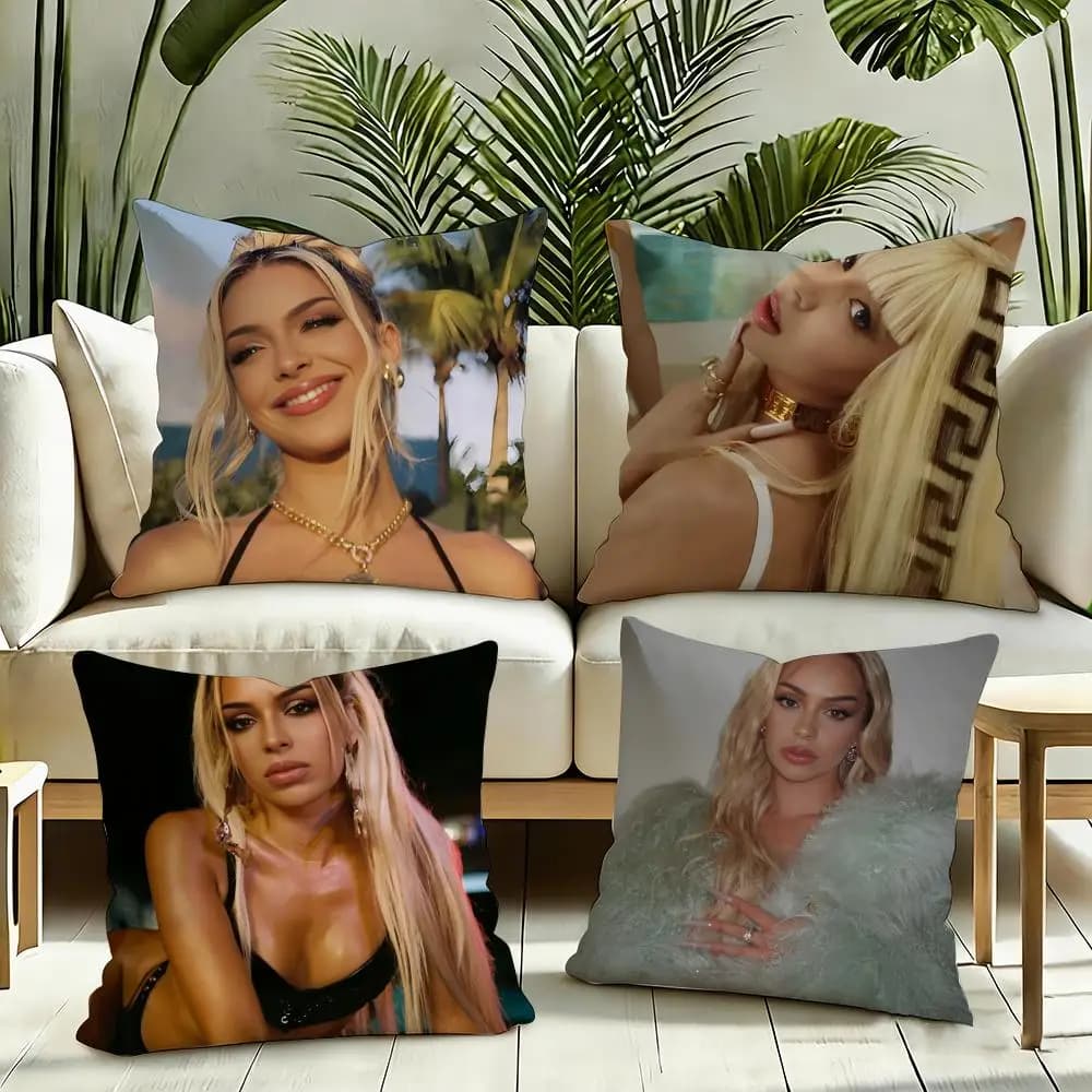 Singer Bad G-Gyal Cushion Cover Silky Short Plush Invisible Zipper Dustproof Sofa Pillow Case for Home Decor