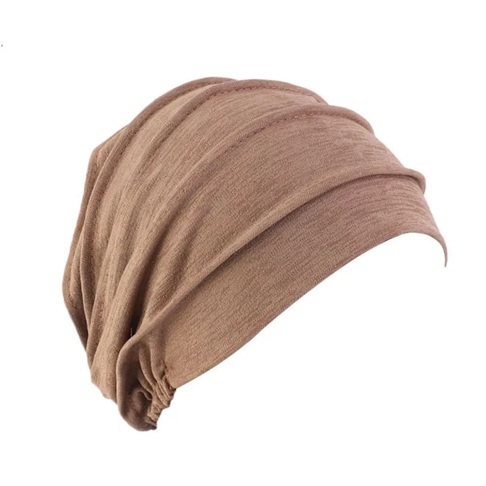 Hijab Elastico in Cotone, Tinta Unita, Turbante per Donne Musulmane, Copricapo, Berretto per Chemioterapia