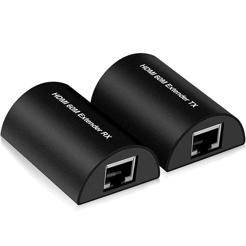 60M HDMI Extender POC over Ethernet Cat5e/6 Cavo 1080P HDMI a Rj45 Video Extender Trasmettitore Ricevitore per PS4 PC Laptop HDTV