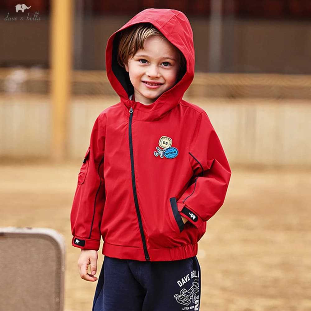 Dave Bella Ragazzi Primavera Autunno Giacca antivento per bambini Felpa con cappuccio impermeabile Cappotto esterno Capispalla per bambini Abbigliamento DB3252918