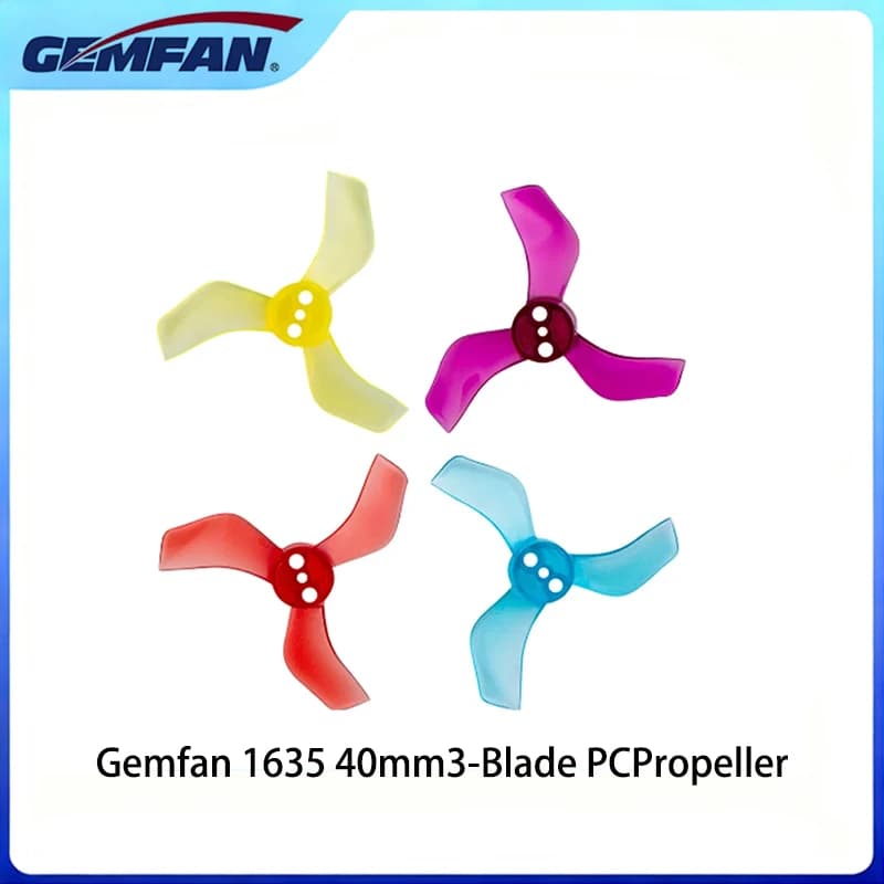 4 paia Gemfan 1635 40mm 1.6X3.5X3 elica PC a 3 pale 1mm 1.5mm foro singolo per droni RC FPV Freestyle Tinywhoop parti fai da te