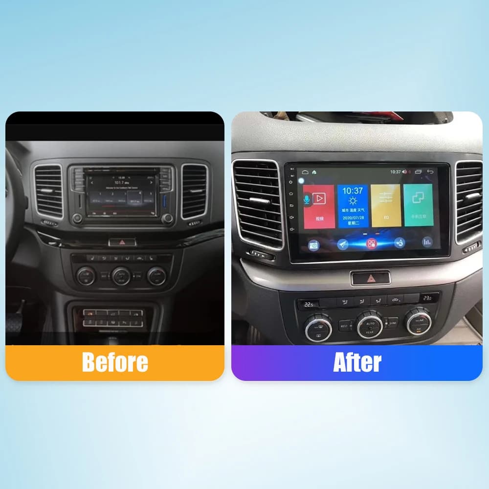 Android Autoradio Lettore Multimediale Per VW Sharan 2012-2018 2Din Navigazione GPS Carplay Android Auto Autoradio BT WIFI 4G Stereo