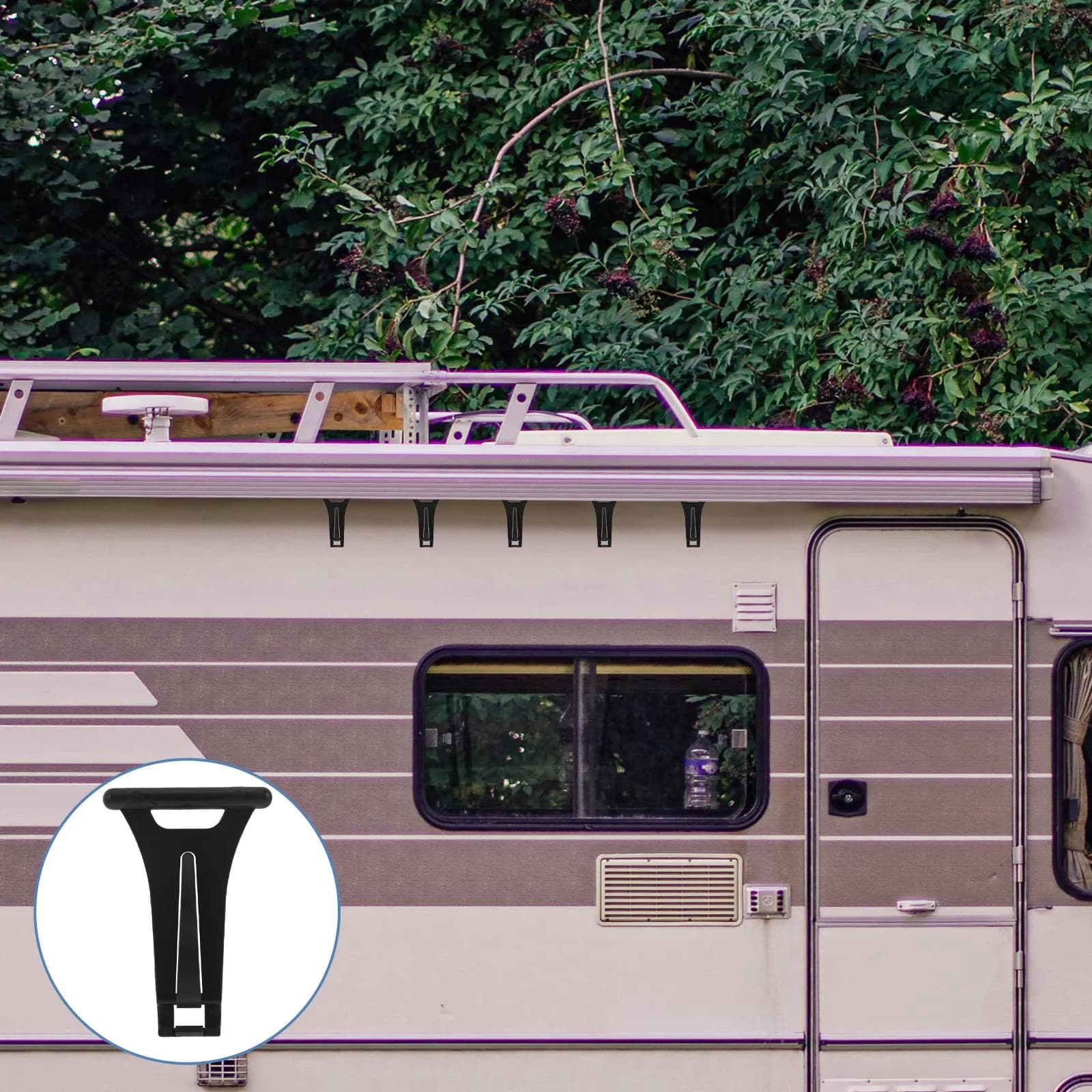 5Pcs Awning Hooks for Rv Canopy Hanging Lights Decor Clothes Shoes Hats Easy Install Versatile Awning Hanger Rv Shelter Hook