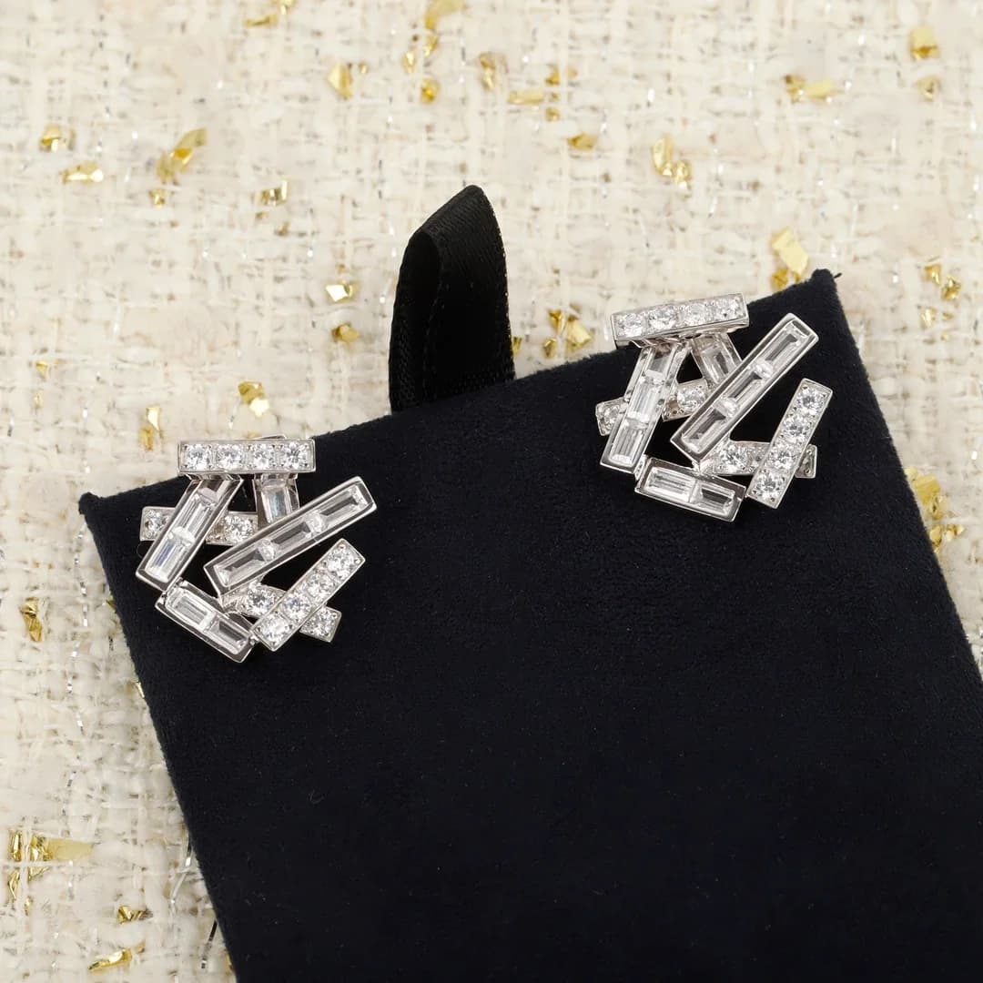 Europe America Fine Irregular Crystal Square Earring Necklace Woman Top Quality Designer Brand Luxury Jewelry Trend