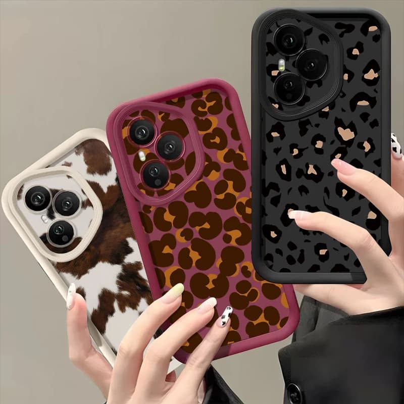 Custodia Morbida in TPU per Honor 400 200 Pro Magic7 Lite X8c X9c Smart X6a X6b X6c, Cover Antiurto in Silicone con Stampa Leopardata