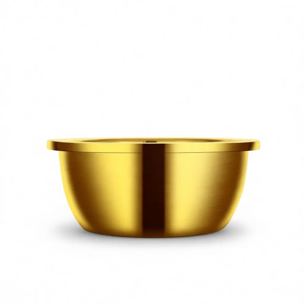 Durable Gold Stainless Steel Bowl Kitchen Mixing Basin Versatile Pet Feeding Dish Thickened Metal Container For Dog Food