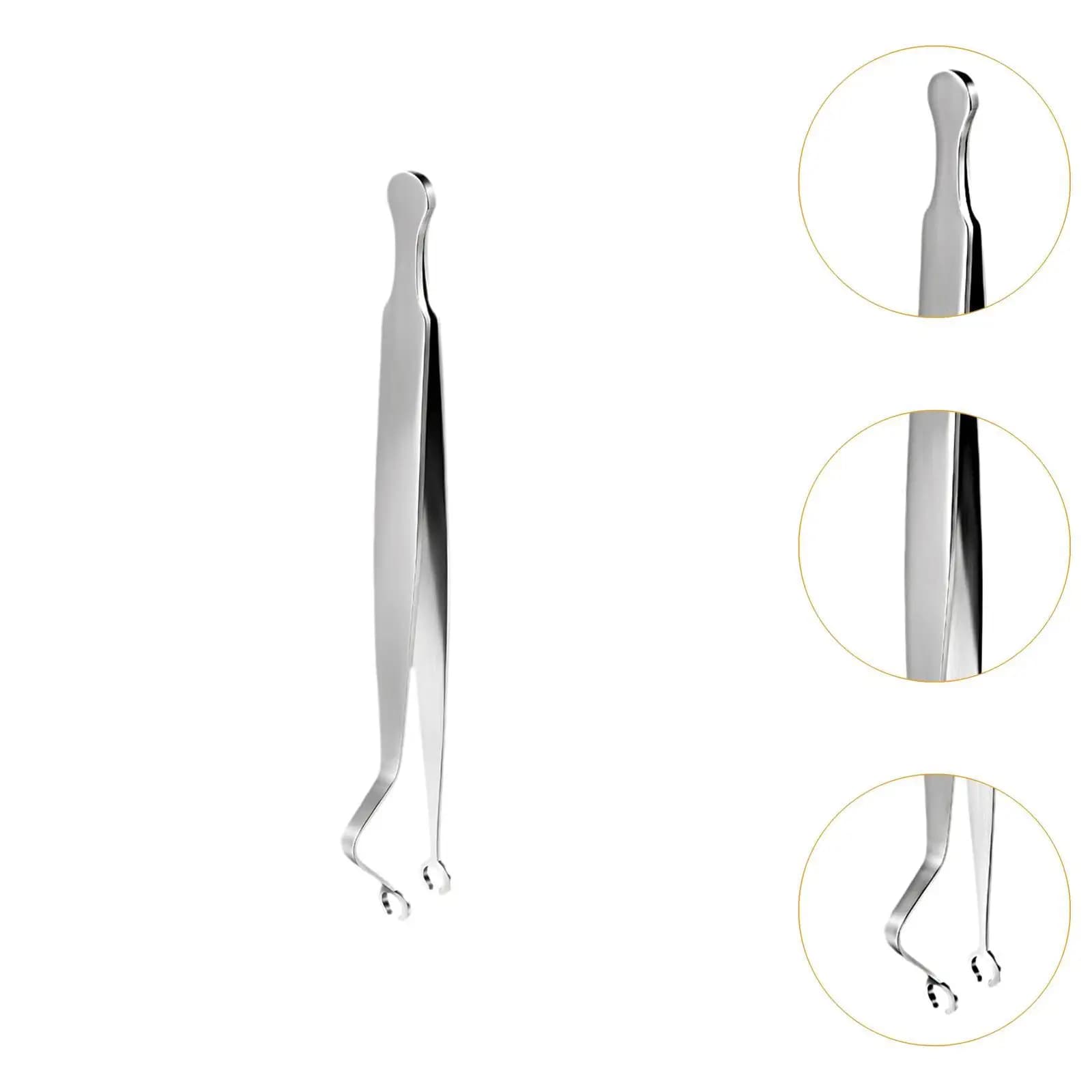 Stainless Steel Ingrown Hair Remover Clips Precision Piercing Tweezer for Face Body Makeup Beauty Tool