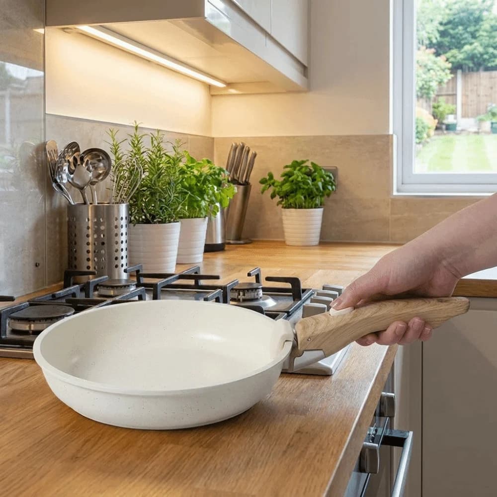 Wood Handle Removable Pot Handle Anti-Scalding Ergonomic Detachable Frying Pan Handle Universal Removable Pot Replacement Clip