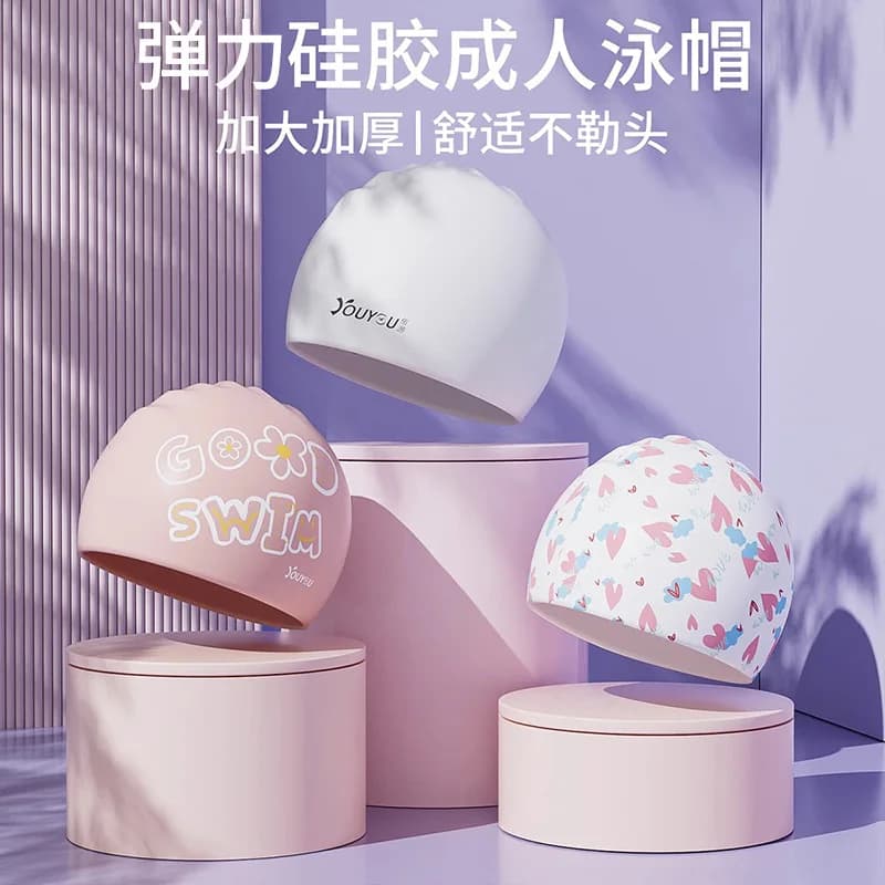 Silicone Ear Protection Long Hair Large Swim Heads for Adults Professional Swimming Head for Women