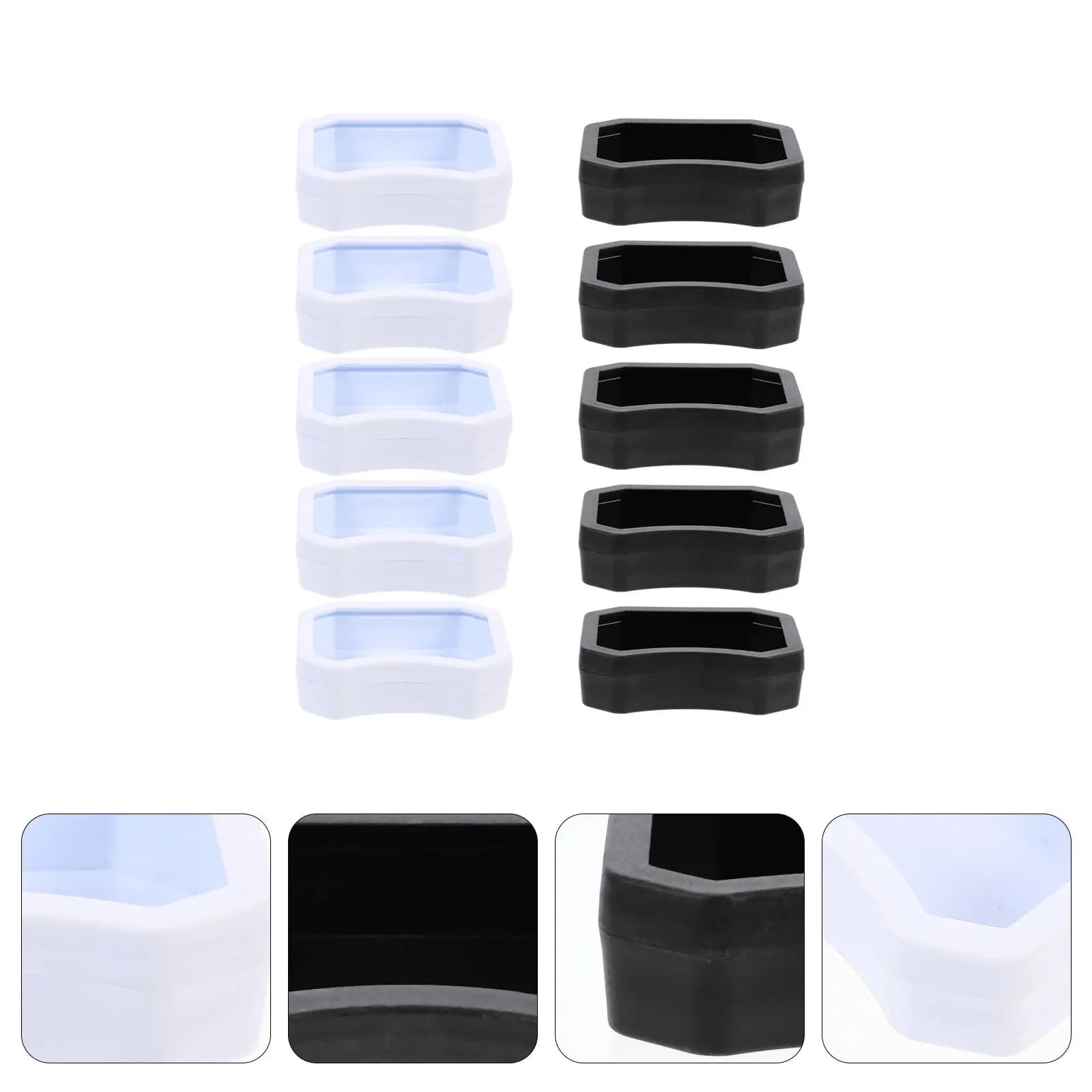 10Pcs Pet Reptile Feeding Bowls Plastic Food Water Dish for Lizard Turtle Gecko Escape-Proof Inward Rim Smooth Safe Daily Use
