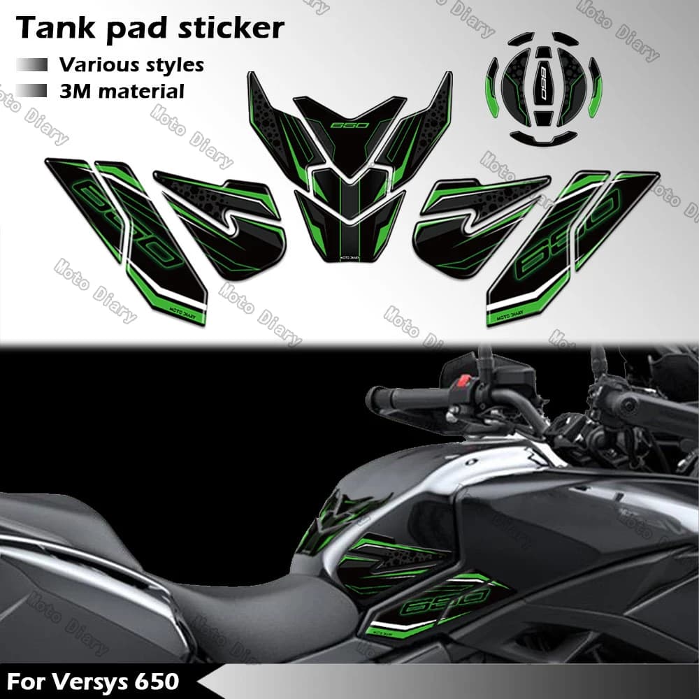 Versys 650 Fuel tank sticker 3D oil tank cap Decal Waterproof protective cover for versys650 VERSYS 650 2022-2024