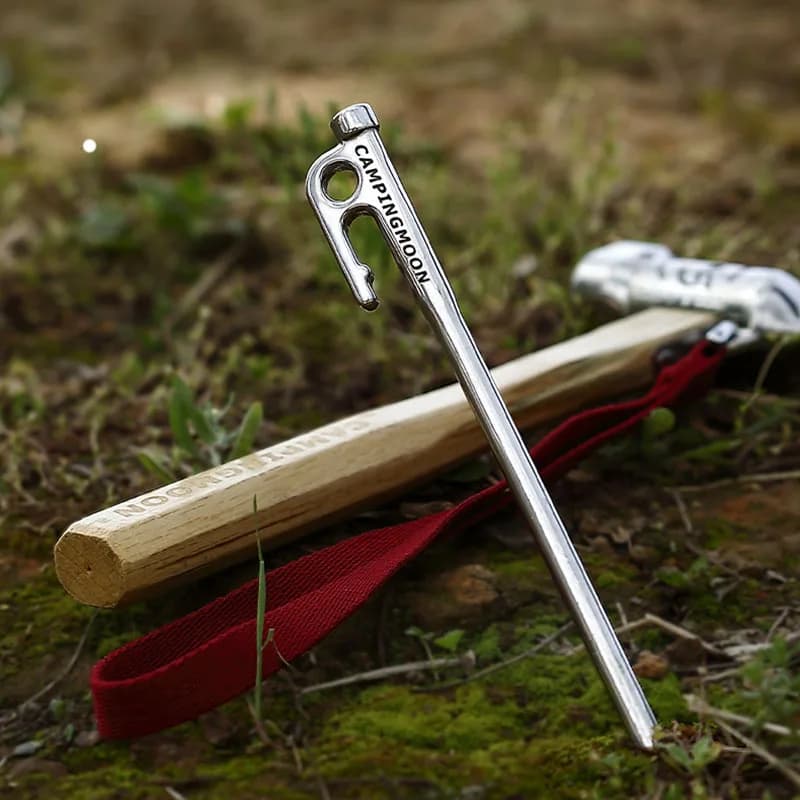 CAMPINGMOON Outdoor Stainless Steel High-Strength Tent Canopy Stake Peg Nail Camping Canopy Awning Tent Camping Ground Nail
