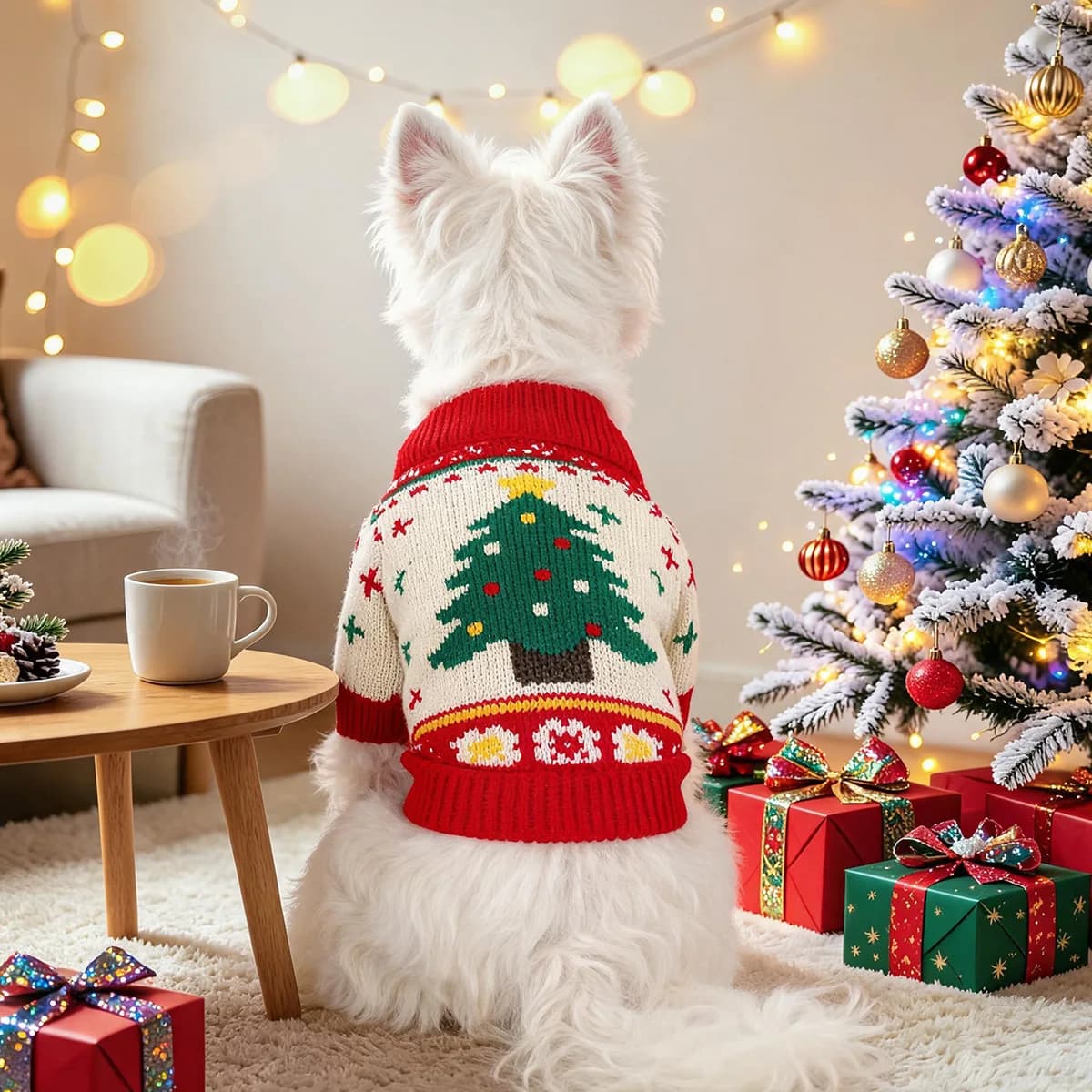 Pet Clothes Dog Sweater Cat Costume For Small Dogs Christmas Tree Clothing Cat Sweater Dogs Coat Halloween Warm Pet Knitte Coat