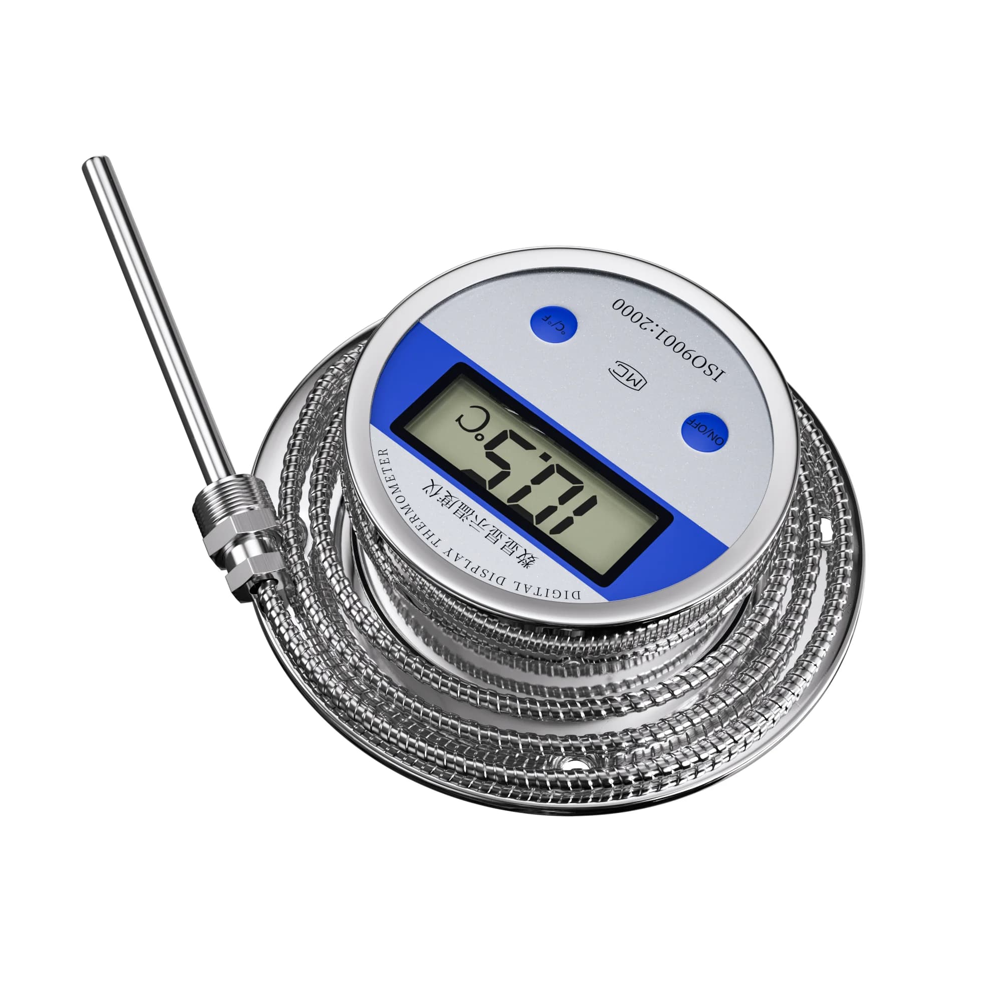 Digital temperature meter -50-200 °C Digital bimetallic thermometer PT100 M27*2 SS304 PT100 Temperature indicator