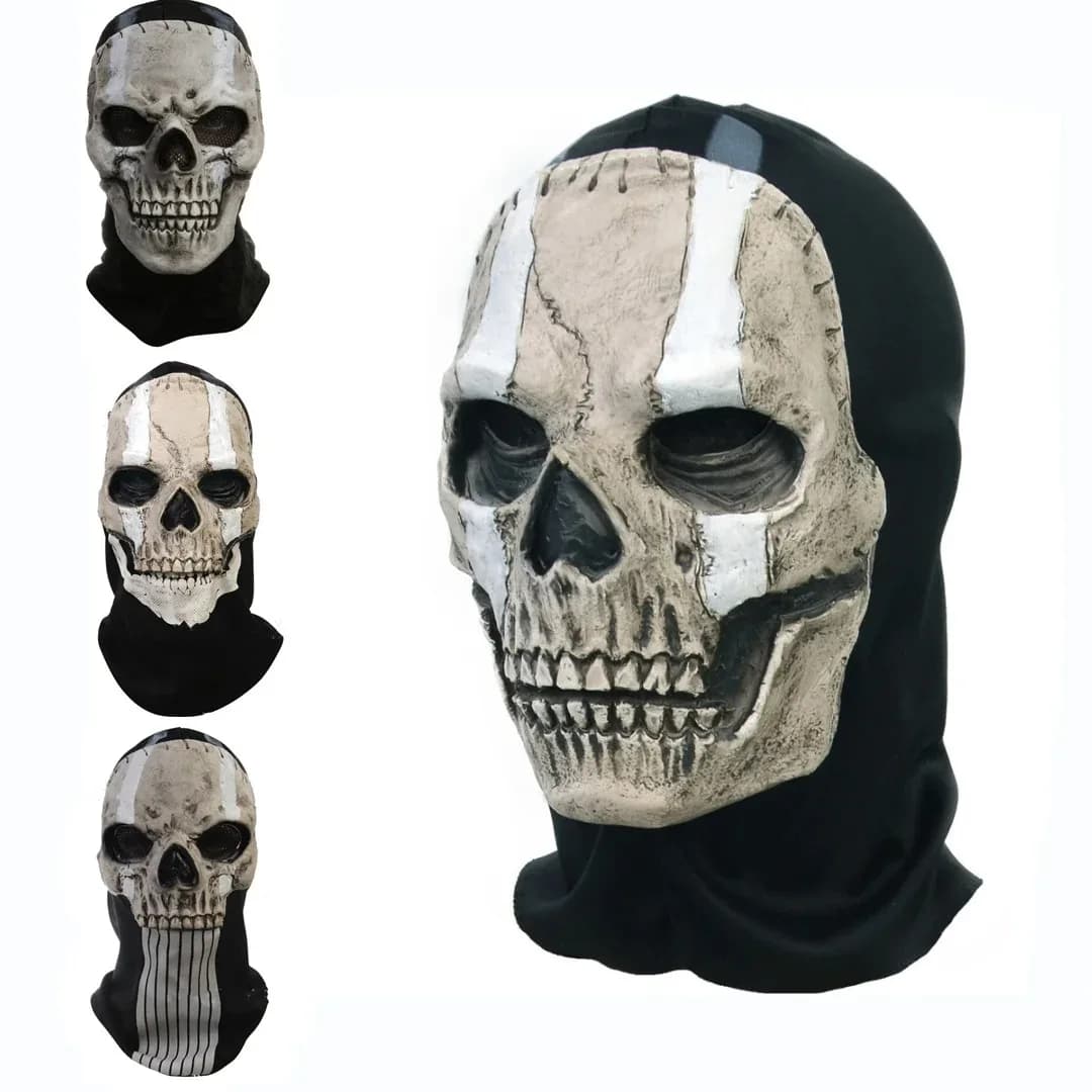Unisex Cosplay Halloween Horror Ghost Skull Mask Call of Duty Latex copricapo casco Cosplay eseguire Party Masquerade Prop