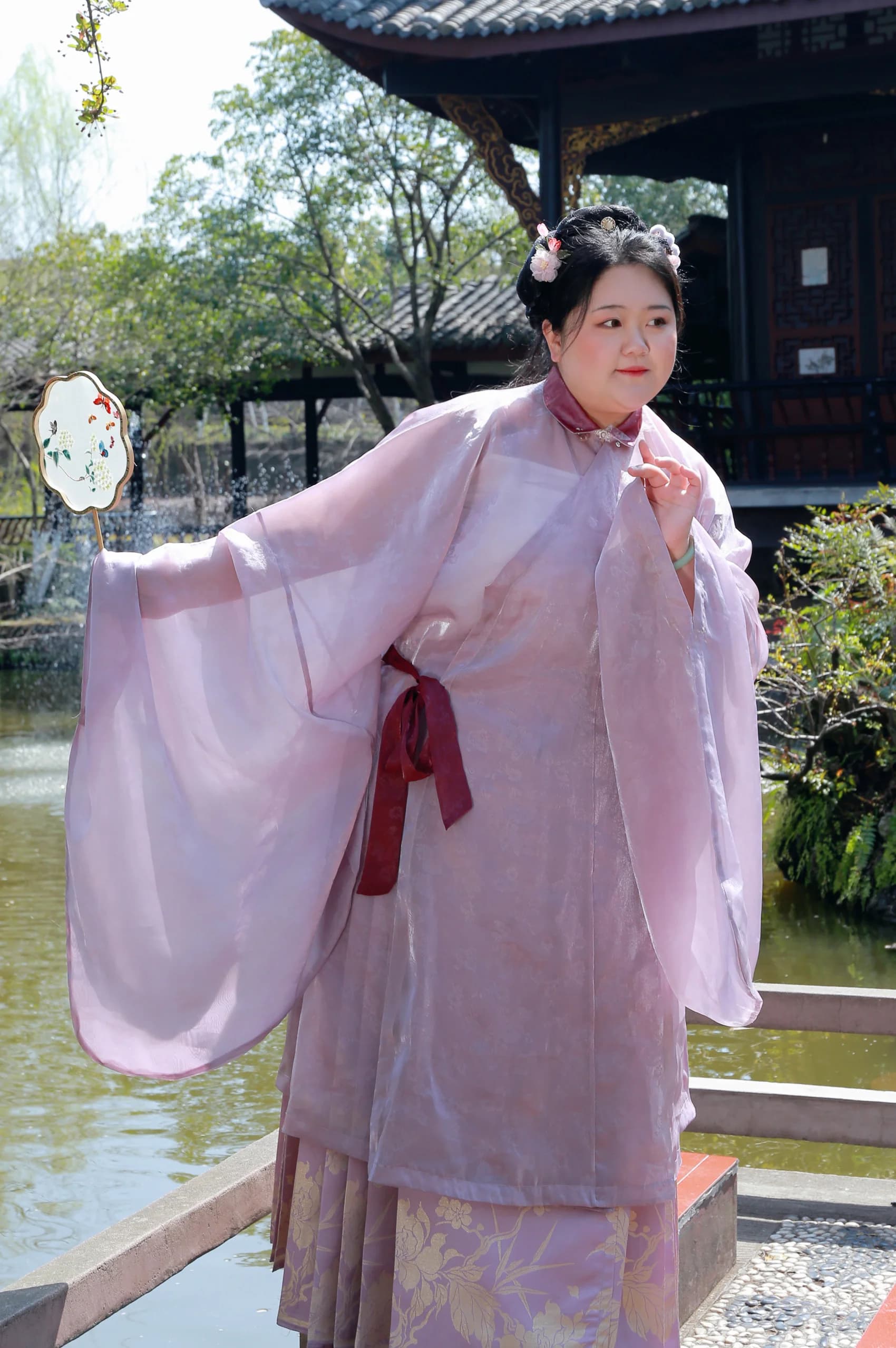 Abito da ballo Hanfu da donna, taglia grande, lungo, stile Ming, con chiusura a bottoni, costume tradizionale cinese da sera