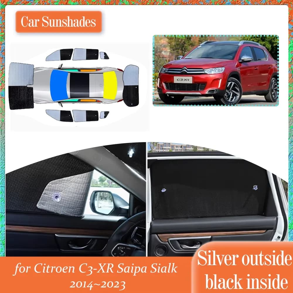 Auto Parasole per Citroen C3-XR Saipa Sialk 2014 ~ 2023 2015 Finestre Visiera Parasole Parabrezza Laterale Tenda di Copertura Pad Parte Accessori