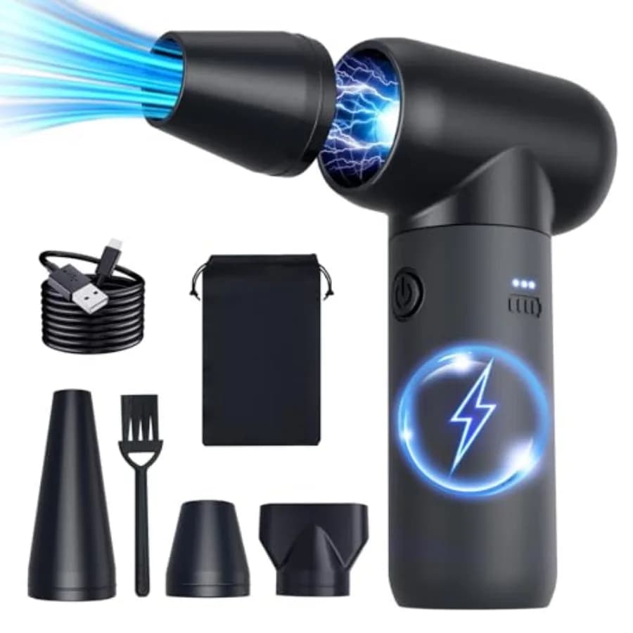 3-Gear Electric Portable Air Duster - 180000RPM Jet Dryer Blower, No Canned Air, Jet Fan for Car Dry, Computer Cleaning