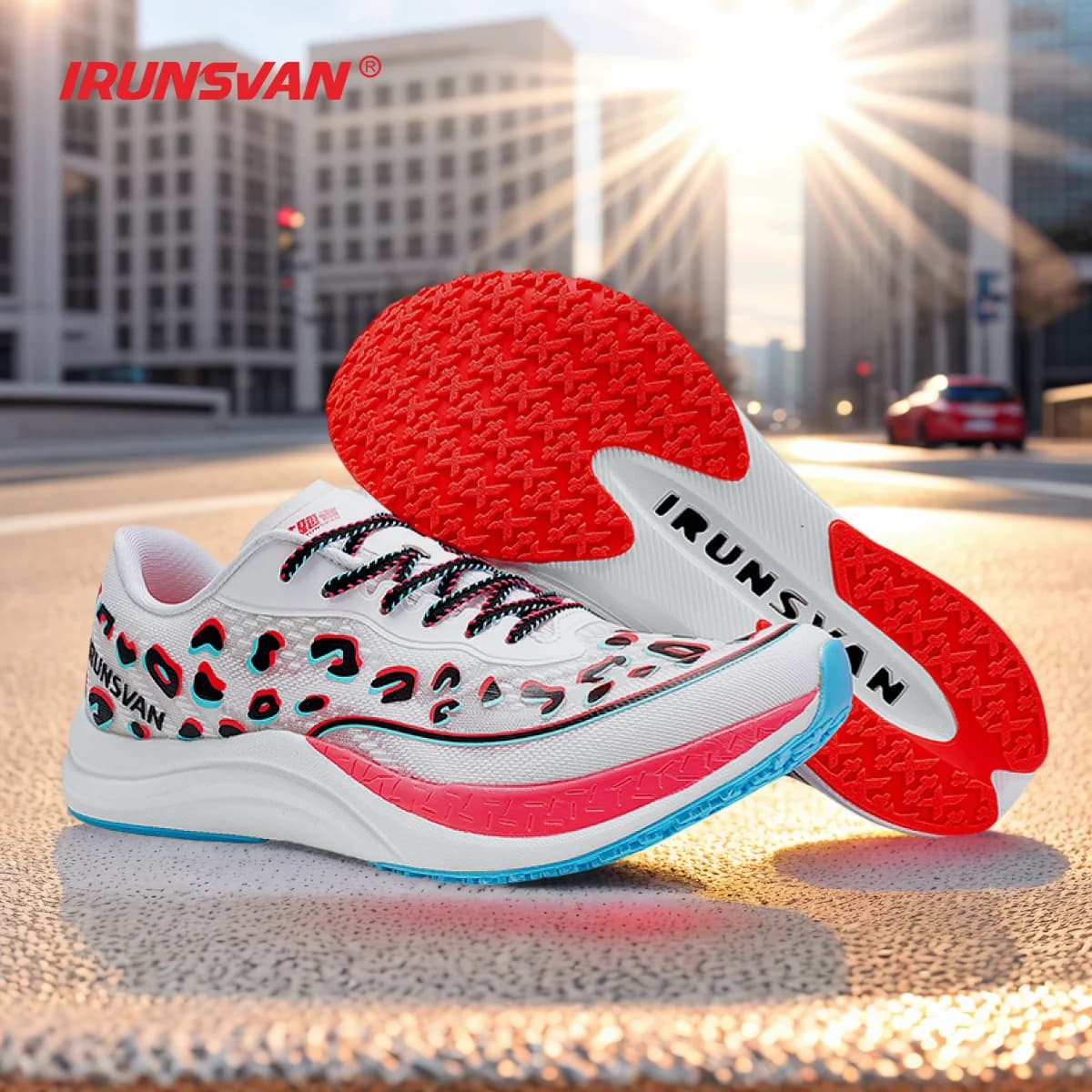 IRUNSVAN GT1.0 scarpe da corsa con piastra in carbonio scarpe sportive da uomo in rete con suola morbida ammortizzante
