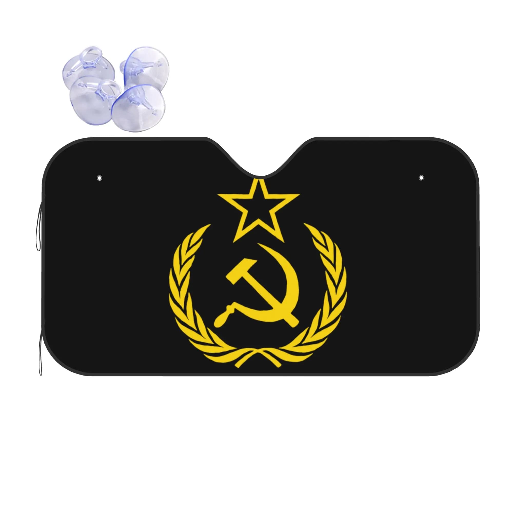 Windshield Sun Shade Car Hammer And Sickle CCCP Soviet Union Coat of Arms Solar Reflector Protector Visor Screen