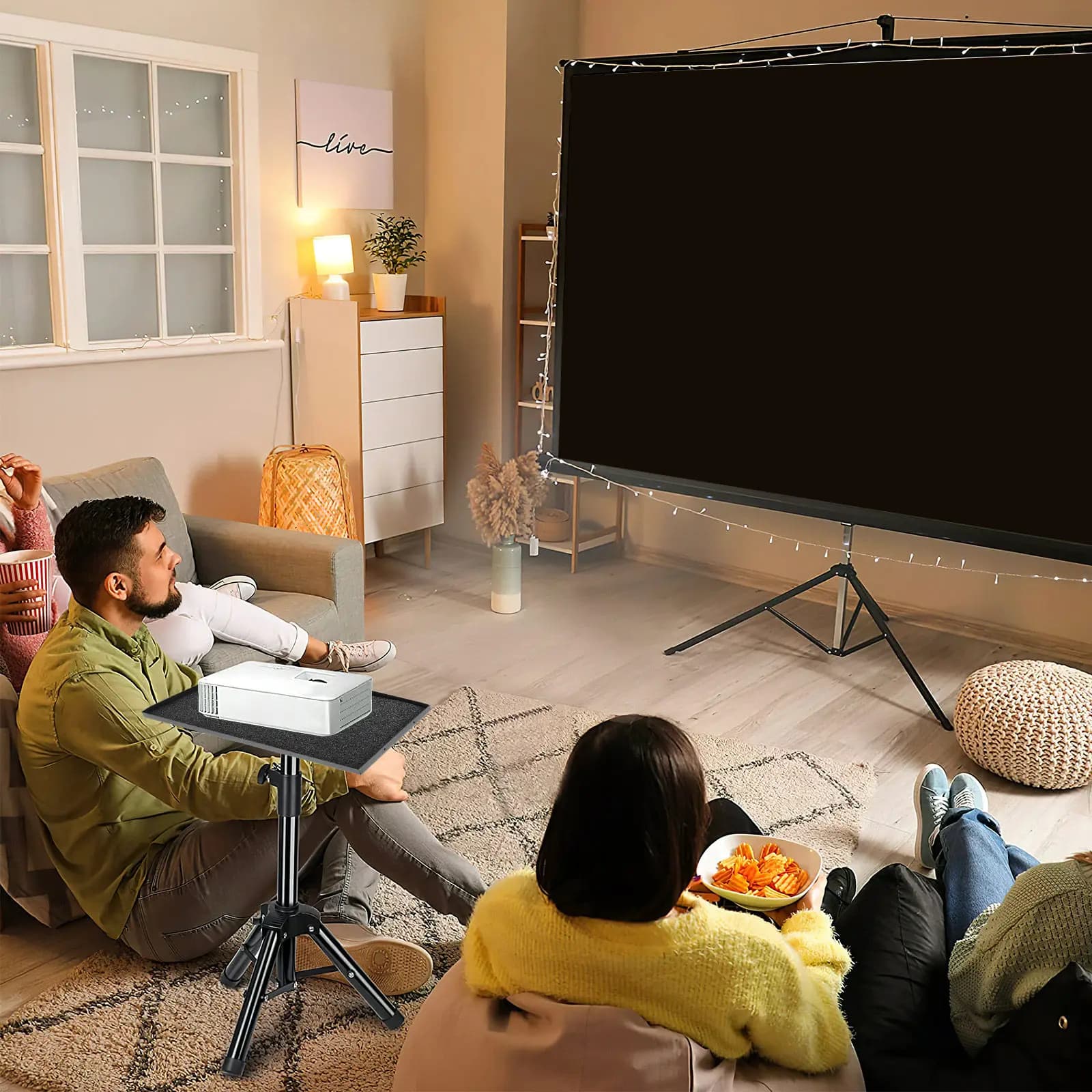 Laptop Pallet Projector Holder 33x24cm Tripod Mount Platform Non-Slip Pads Retaining Straps for Monitor Mic Stand