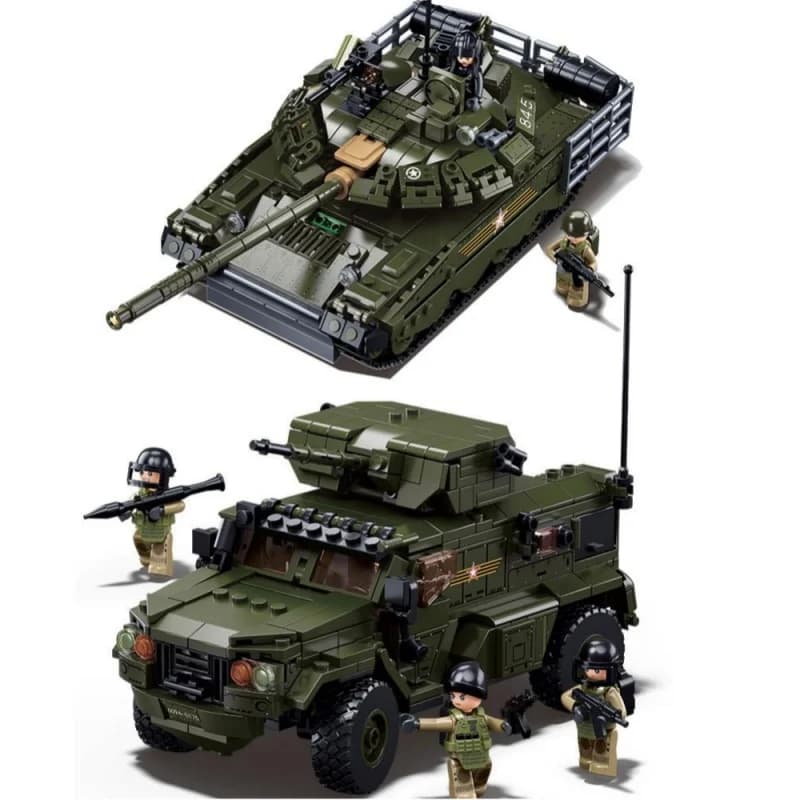 Sluban Army T80BVMS Main Battle Tank Typhoon VDVS Assault blindato modello di veicolo Building Blocks giocattoli educativi per bambini