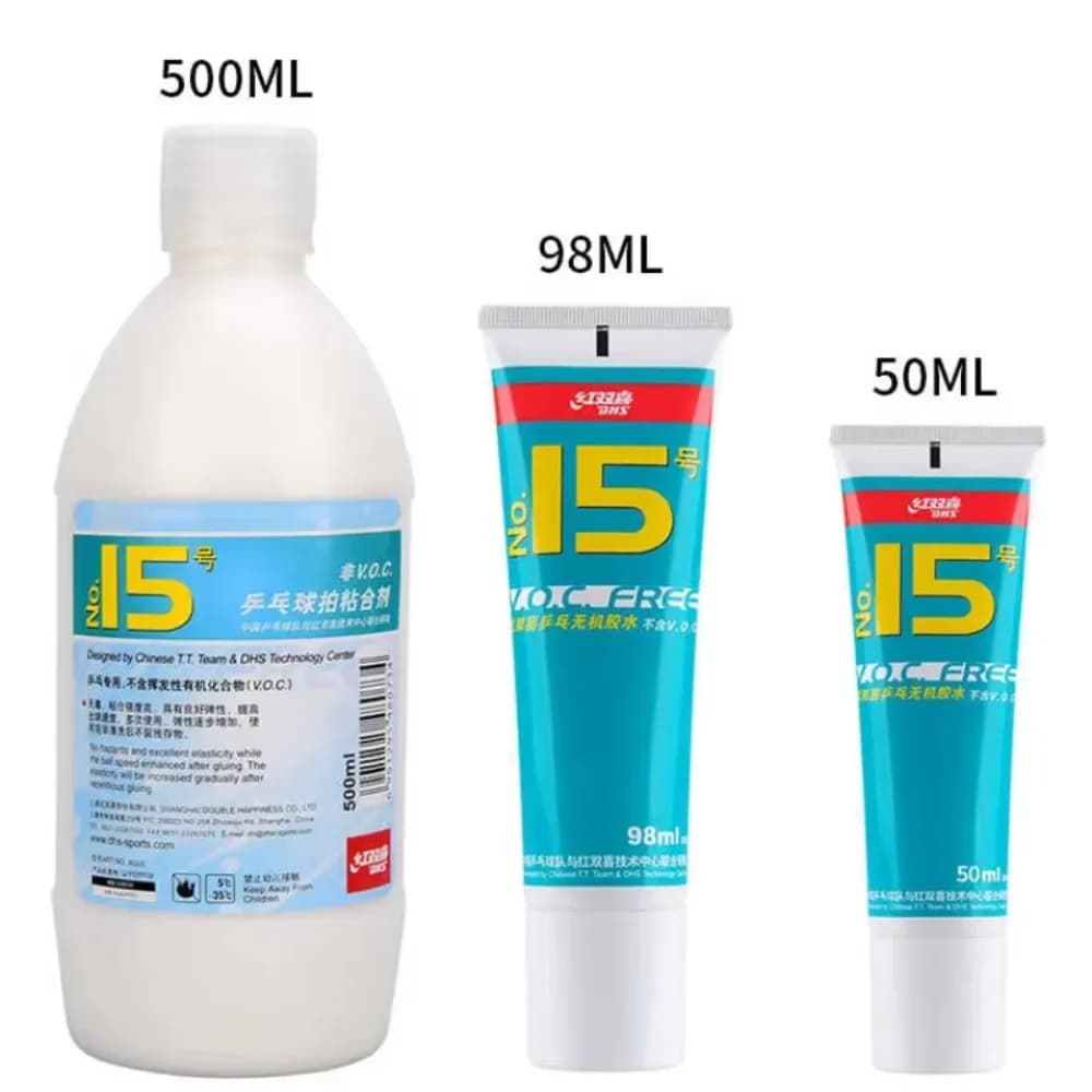 Colla ad acqua DHS No.15 senza VOC 500ml, approvata ITTF per racchette da ping pong, accessori professionali