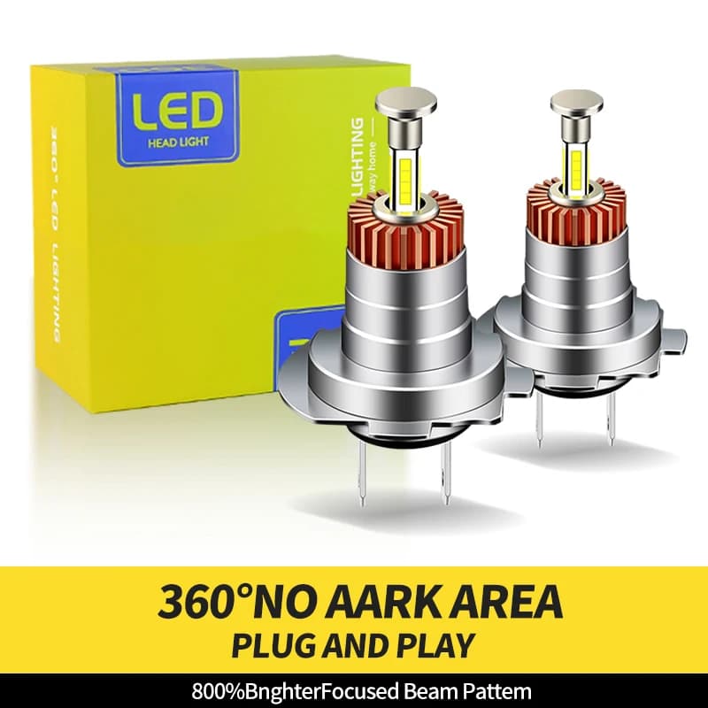 1/2PCS Canbus 360 H7 LED Faro Auto Lampadine 4 Lati 72W 30000LM Ad Alta Potenza Canbus Faro Plug & Play Super Luminoso 6000K