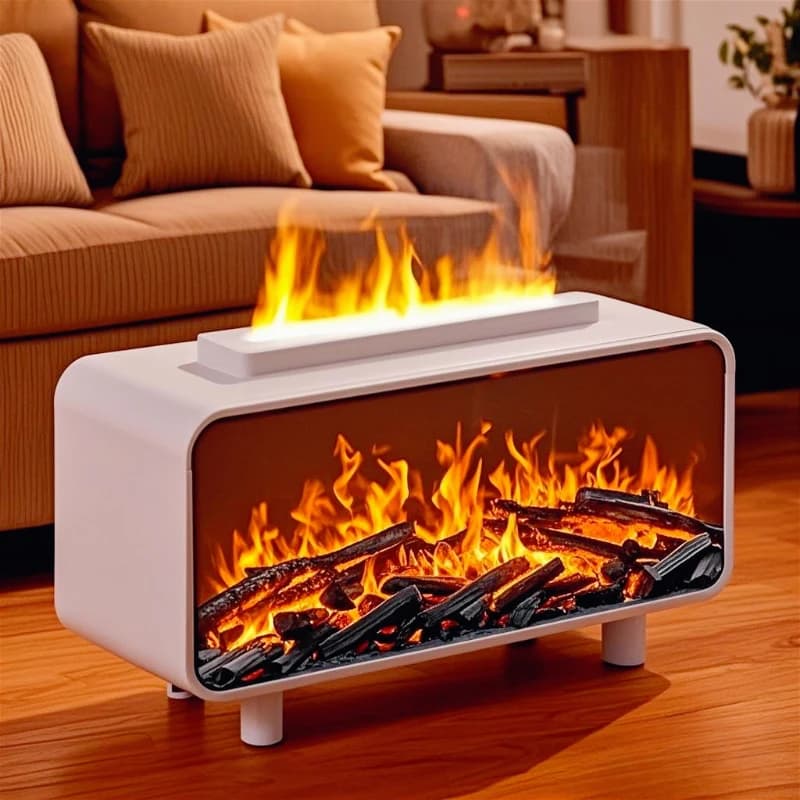Smoked fragrance Flame humidifier Simulated fireplace Essential oil diffuser Fragrance diffuser Sprayer Color night light 200ml
