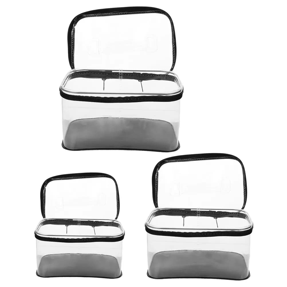 Set di 3 Scatole per Attrezzatura da Pesca, Contenitori Impermeabili in EVA per Ami, Esche e Lure, Organizer Portatile per Pescatori