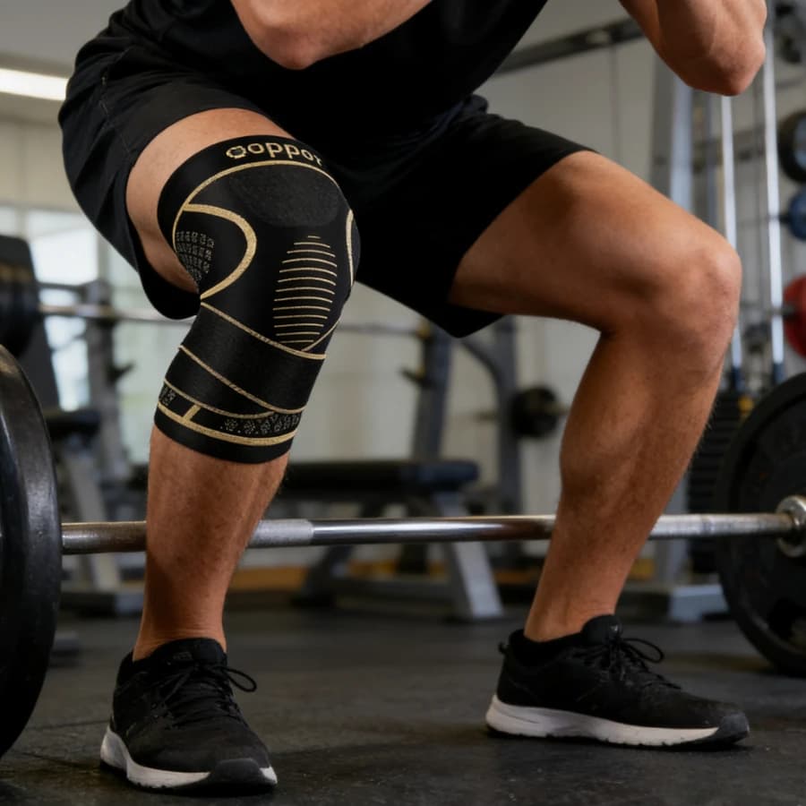 Sports Knee Pad with Copper Ions - Knee Support in Spandex Hot and Breathable for Daily Workout, Reliable and Comfortable