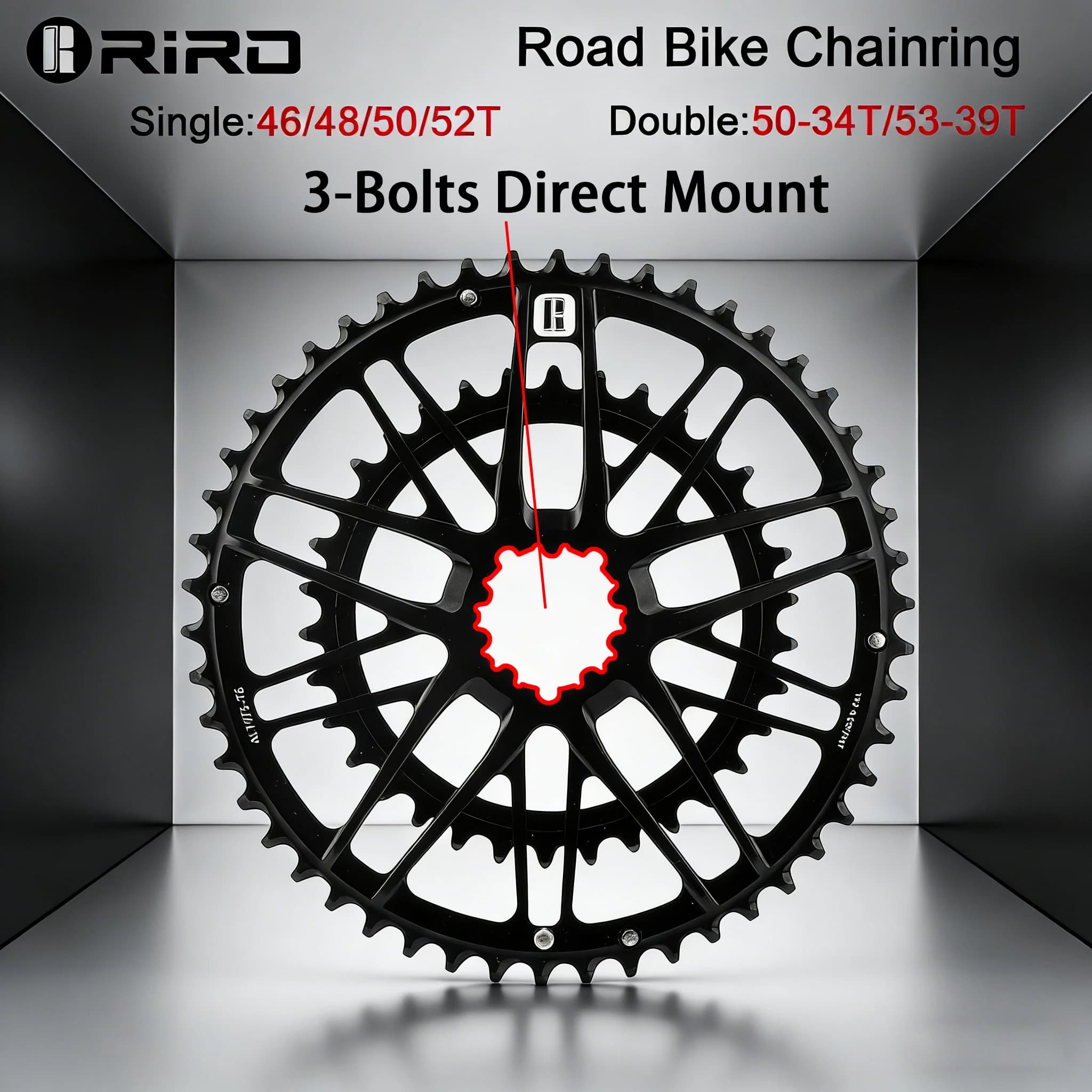 Corona RIRO CNC a 3 bulloni a montaggio diretto, stretta, ampia, ultraleggera, in lega di alluminio 7075-T6 per accessori da strada e mountain bike