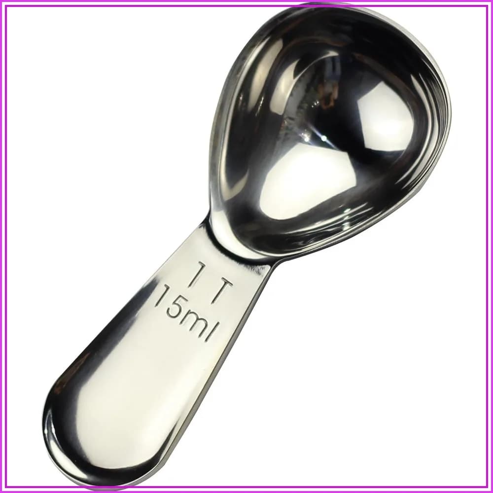 Short Handle Coffee Scoop 15ml (1 Tbsp) - Stainless Steel Measuring Spoon for Ground Coffee, Spices & Protein Powder - Compact Design Fits Small Jars, Dishwasher Safe & Rust-Resistant