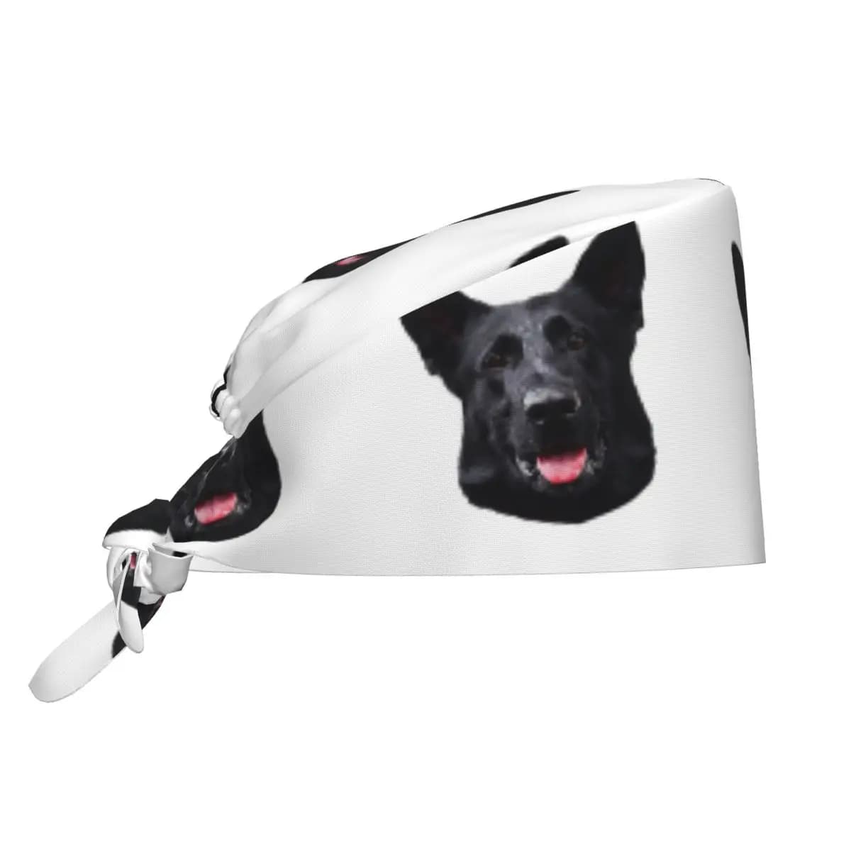 Black German Shepherd Dog - Stunning Scrub Hat Doctor Working Surgical Cap Men Women Adjustable Nursing Caps for Dentist
