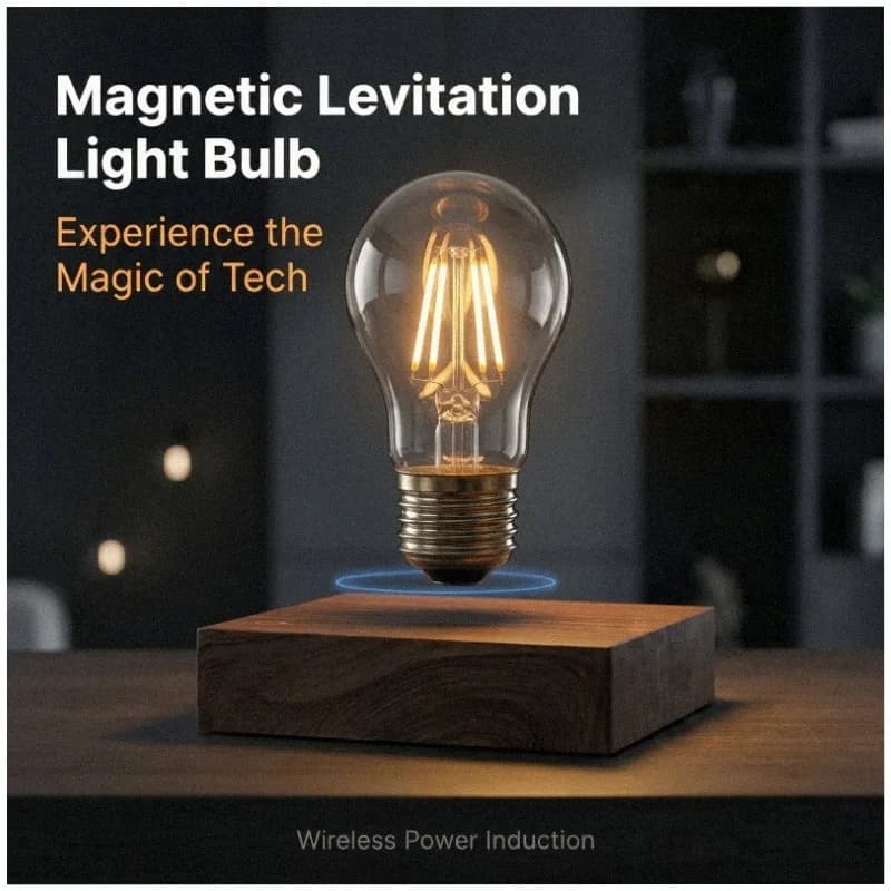 Magnetic Levitating Floating Wireless LED Light Bulb Desk Lamp for Unique Gifts Room Night Light Home Office Decor Tech Toy