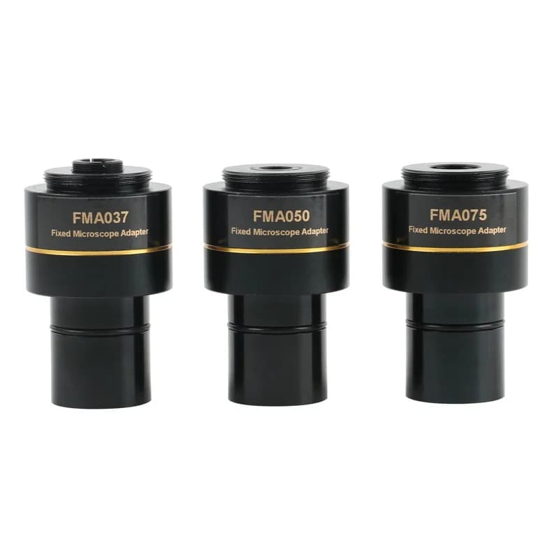 0,37X 0,5X 0,75X Riduzione del microscopio Riducendo l'oculare elettronico Obiettivo adattatore con attacco C fisso per videocamera con interfaccia da 23,2 mm
