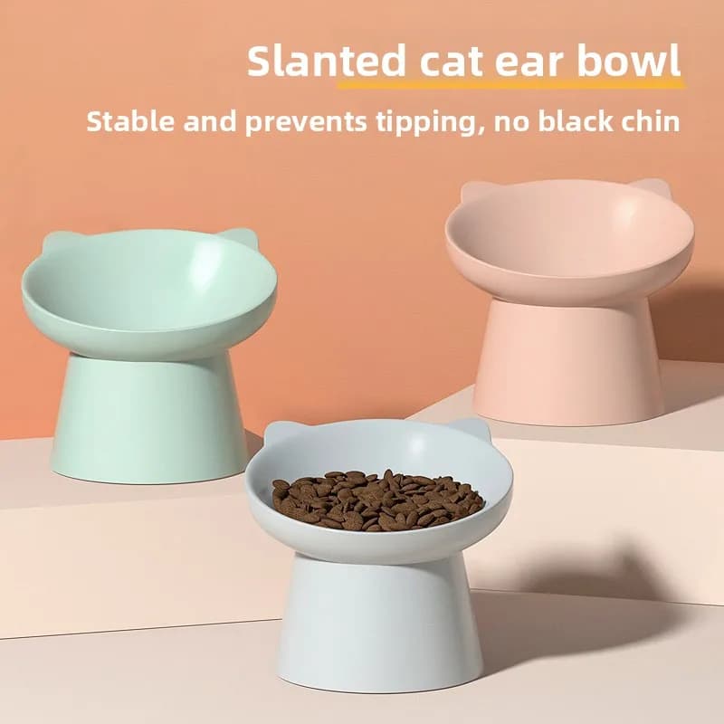 Ciotola rialzata inclinata per gatti, 15 ° Ciotola Angolata Ergonomica per Animali Domestici, Antiscivolo e Antiribaltamento per Gatti, per Sollievo del Collo e Anti-Vomito
