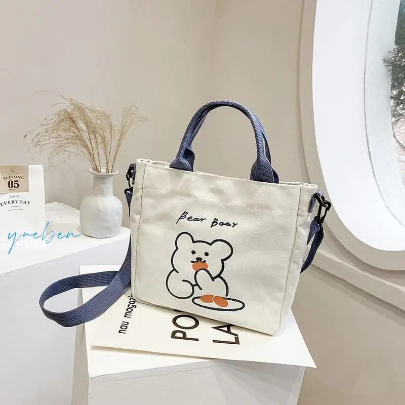 Large Capacity Canvas Storage Bag Single Shoulder Crossbody Bag Student Style Versatile Handbag Women's Fashion Summer 2026