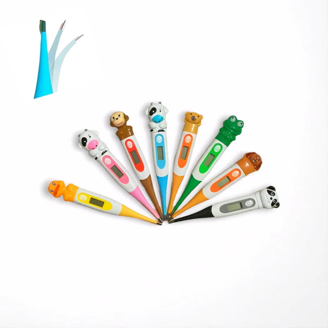Wholesale 10 PCS pink Electronic pediatric Fever Waterproof body Thermometer Adult Childrens Cartoon Electronic Soft-head Human