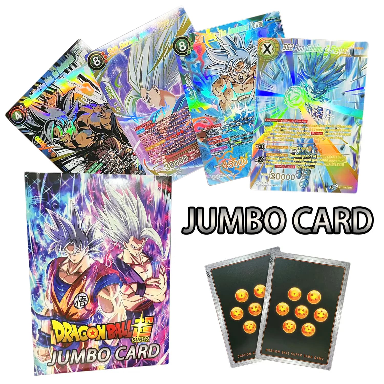 12 pz Flash di Grandi Dimensioni Dragon Ball Carta Jumbo Fai Da Te Trading Son Goku Rifrattivo Sollievo Inglese Gioco di Carte Carte Da Collezione 12 cm x 17 cm
