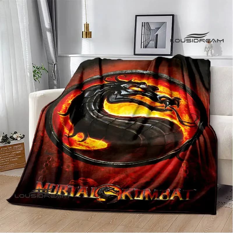 Mortal Kombat Logo Stampa Coperta Coperta calda Coperta di flanella Coperta morbida e confortevole Coperta da viaggio per la casa Regalo di compleanno