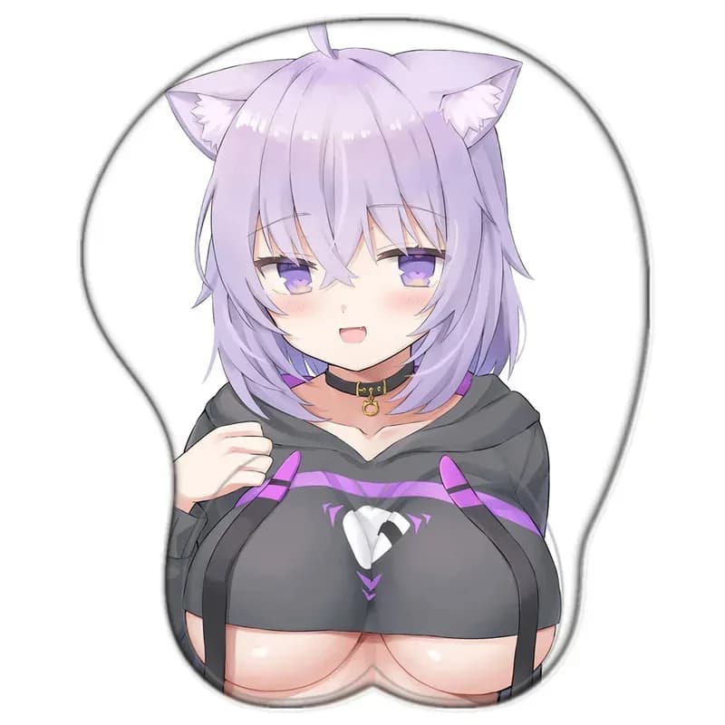 2025 aaa Hololive Sexy Oppai Mousepad Nekomata Okayu Cute Tette Mouse Pad Gel di silice Poggiapolsi Anime 3D Gamer