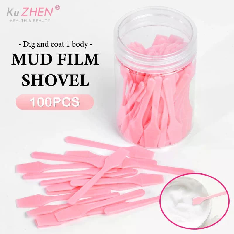 100 Pezzi/Barattolo Mini Spatole Cosmetiche, Cucchiai per Crema Viso, Maschera, Strumenti per Trucco Fai-da-Te, Applicatori per Occhi e Viso
