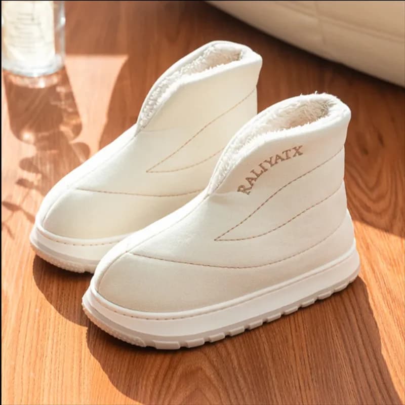 Cotton Slippers For Women Heel Wrap Home Indoor Slipper Men Plus Fleece Thickened Anti-slip Shoe Couple Unisex Shoes