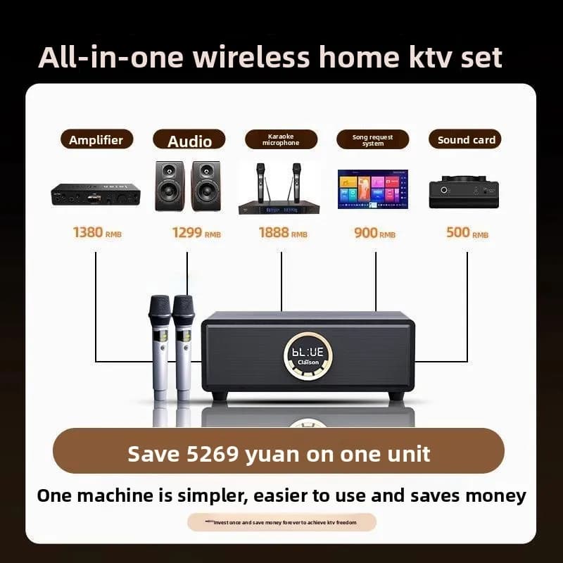 Bluetooth Speaker All in One Home KTV Karaoke Machine with Multifunction for Family Entertainment