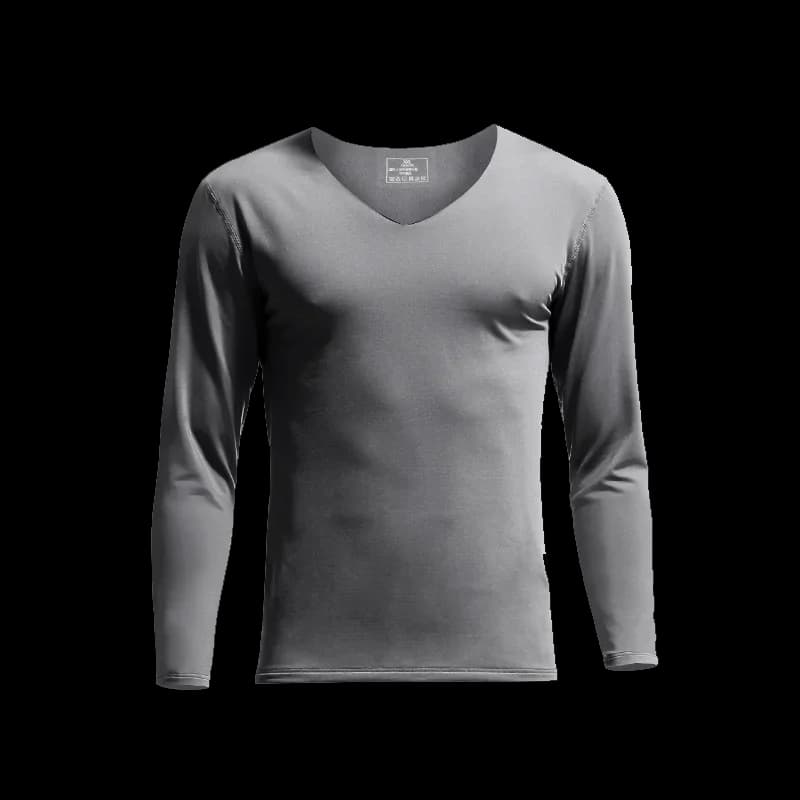 Maglia Termica Senza Cuciture da Uomo con Scollo a V, Maglietta Invernale Riscaldante in Pile, Sottile Maglia Intima, Abbigliamento Autunnale, Maglione in Cotone