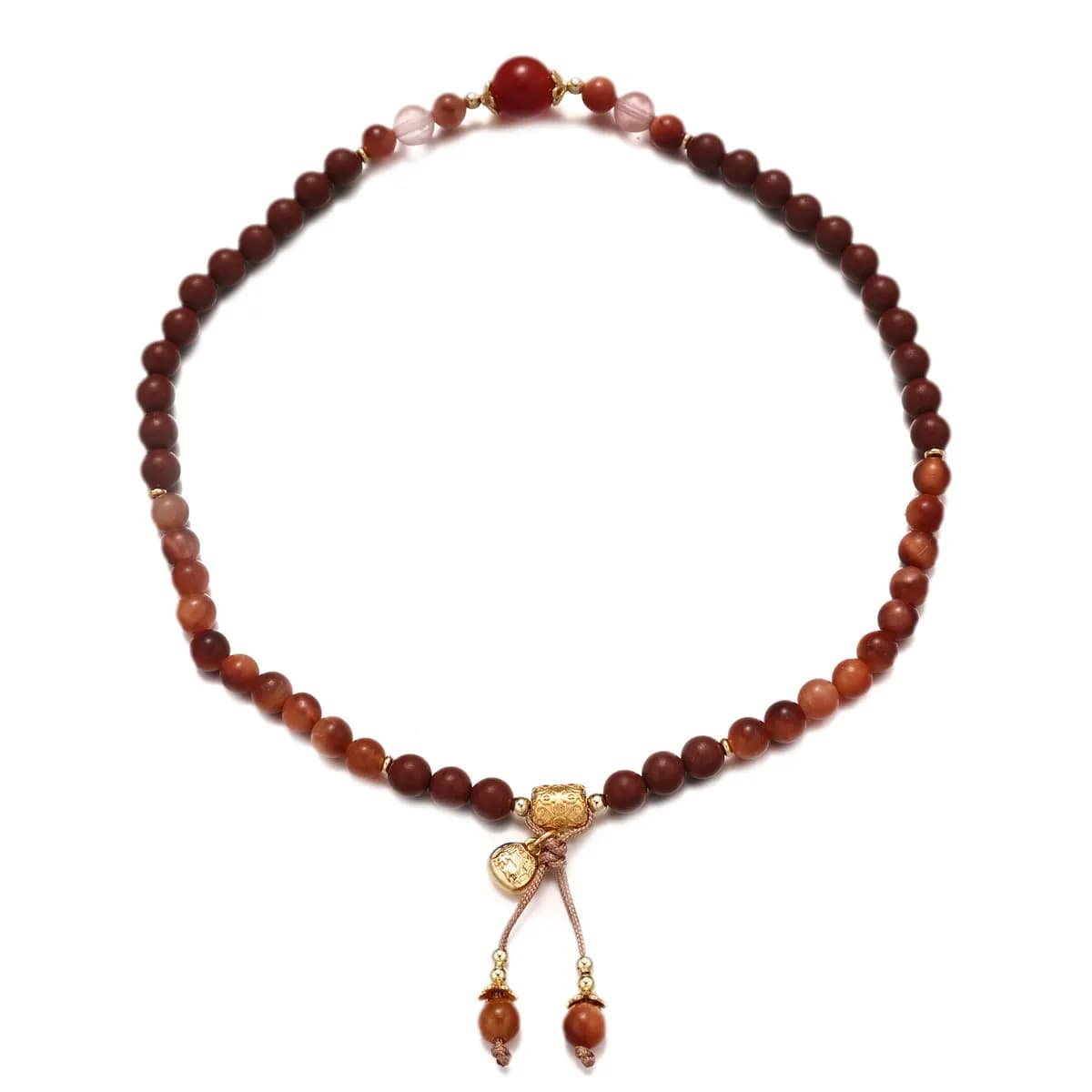 New Chinese Style Natural Incense Bead Agate Crystal Lock Blessing Charm Double Circle Bracelet Gifts
