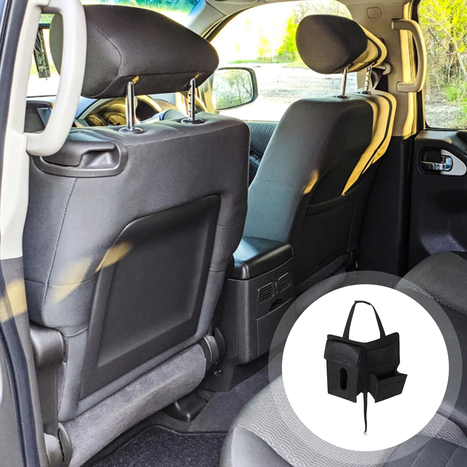 2 Pieces Organizer by Auto for Seat Posterior, Suspended Storage Bag in Felt, Multifunction Pockets for Seats Auto, for Cellulari and Fazzoletti